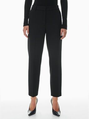 Aritzia BabatonMinter Pants Black Sz 6 Mid-rise Flat-front Slim-fit Straight -eg